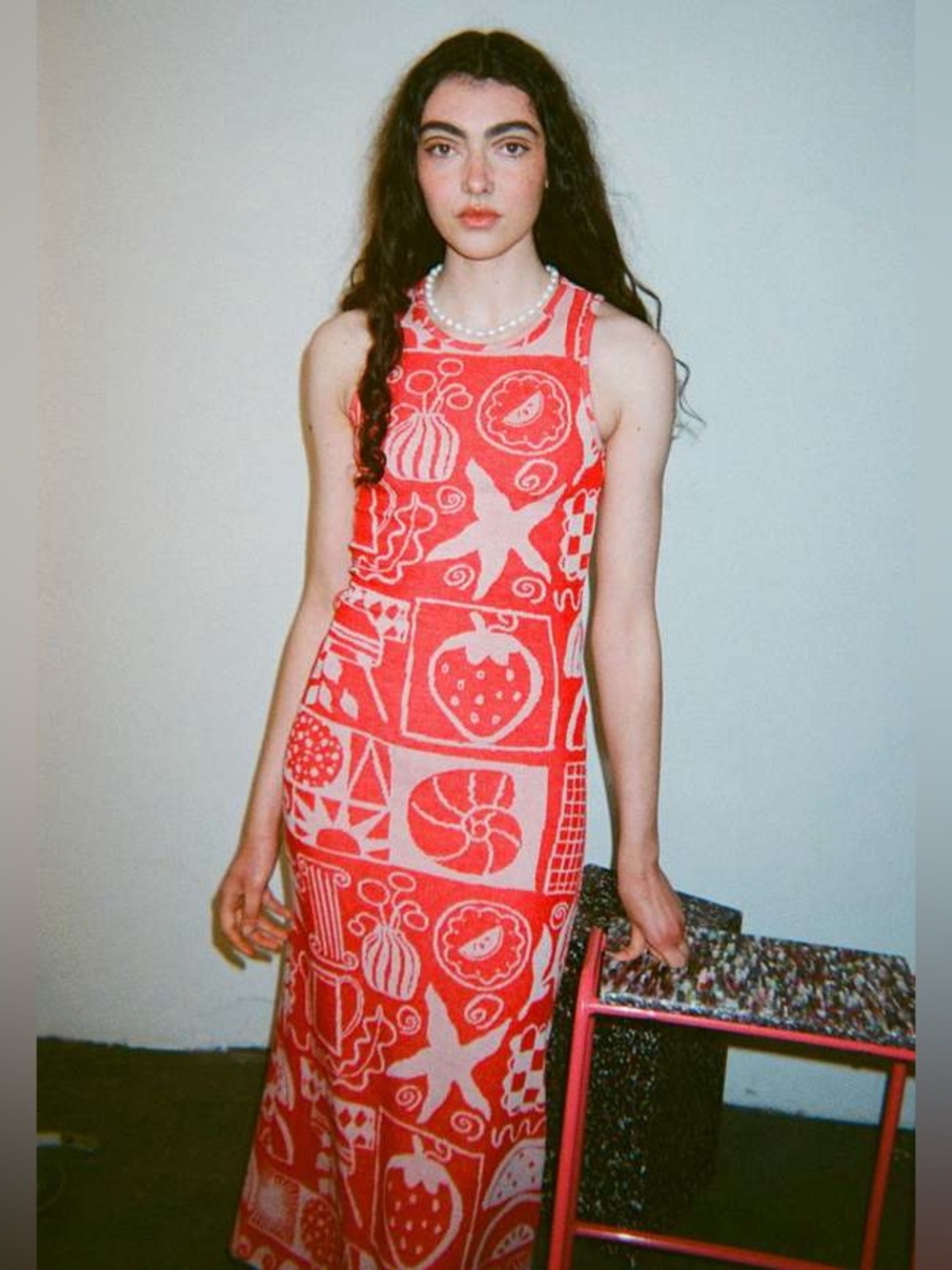 Damson Madder Ari red cut out midi dress